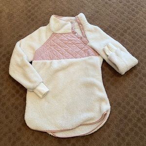 Goodnight Macaroon white & pink pullover.